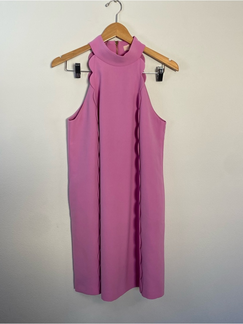 Ted Baker‎ Torrii Halterneck Scalloped Trim Tunic Dress Pink Womens 3 US 8